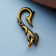 Carved Motif Brass Hook Wallet Chain Accessories 47mmx23mm