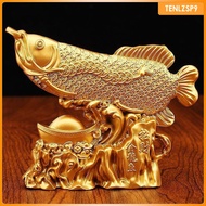 [tenlzsp9] Feng Shui Wealth Arowana Fish Statue,Sculpture,Sturdy Ornament,Decoration,Fish