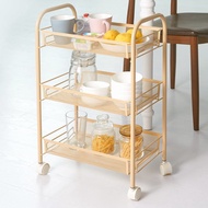 Household storage slit removable trolley white living room storage rack kitchen vegetable basket trolley with wheels