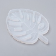 Beebeecraft 1pc DIY Cup Mat Silicone Molds Resin Casting Molds for UV Resin Epoxy Resin Jewelry Making Monstera Leaf White 125x88x8mm Inner Diameter: 120x82mm