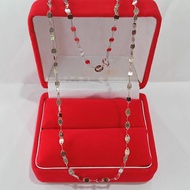 Cucumber Seed Necklace, 925 Silver, White Gold Plated
