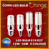LED BULB / E14 / E27 / 12W / 16W / 3 COLOUR / SMD2835 CORN BULB / MENTOL LAMPU