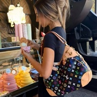 Louis Vuitton LV村上隆 黑彩 肩背包 南瓜包 斜跨包/母親節活動 送一條MJ寬版可調式背帶 可斜跨