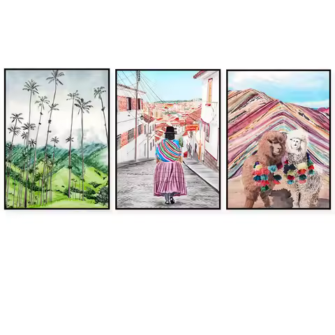 Blumenau print, Brazil South America, Andes, Llama, Sucre Bolivia, Peru, Latin America, El Salvador,