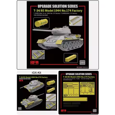 Rye Field 2004 1:35 Scale T34 T-34 T-34/85 Upgrade Solution Series Metal Etched Sheets Plastic Assem