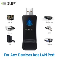 EDUP Wing Connection 2.4G Repeater WiFi Signal to Wired Network RJ45 300M