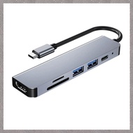 [M G L O] Type C to -Compatible USB Splitter 4K 30Hz 6 in 1 USB-C HUB TF SD Multi-Function Converter