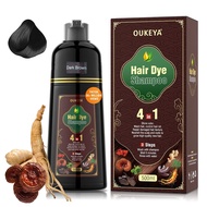OUKEYA 4 In 1 Hair Dye Shampoo For Men&Women Colour Shampoo for Gray Hair