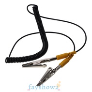 FAYSHOWS Anti-Static ESD Grounding Cable, 180cm / 71" 2mm Coiled Cord, Freedom From Tangles Male-to-