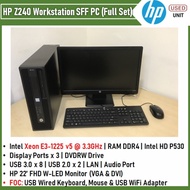 [USED, FULL SET] HP Z240 SFF PC Intel Xeon E3-1225 V5 @ 3.3GHz W10P + HP 22' FHD Monitor