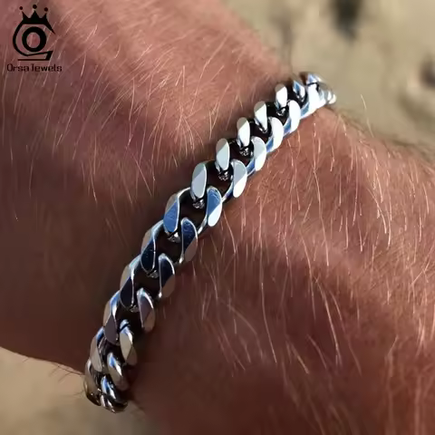ORSA JEWELS Solid 925 Sterling Silver Italian 3.6mm 5mm 7mm Diamond-Cut Cuban Link Chain Bracelet fo