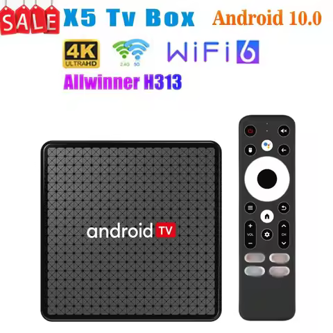 X5 Android 10.0 TV Box 2GB 16GB Allwinner H313 4K BT V5.0 Wifi6 1080p Media Player Set Top Box
