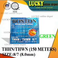 ORIGINAL BOSTON THHN/THWN  8/7 ELECTRICAL STRANDED WIRE (Per Box)150meters
