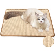 FUKUMARU Cat Scratcher Mat, 23.6 X 15.7 Inch Natural Sisal Cat Scratch Mats, Horintal Cat Floor Scra