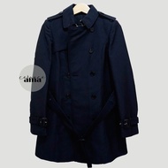 [Preloved] Zara Women Trench Coat - Navy