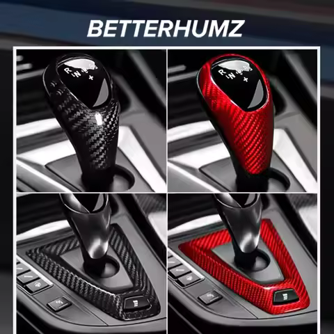 Real Carbon Fiber For BMW F10 F12 F13 F80 M4 M5 Auto Gear Shifter Knob Trim Stickers Tuning Cover De