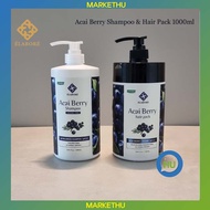 [ELABORE] Acai Berry Shampoo, Hair Pack (Treatment) 1000ml/Made in Korea, Salon Care at Home, PH Bal