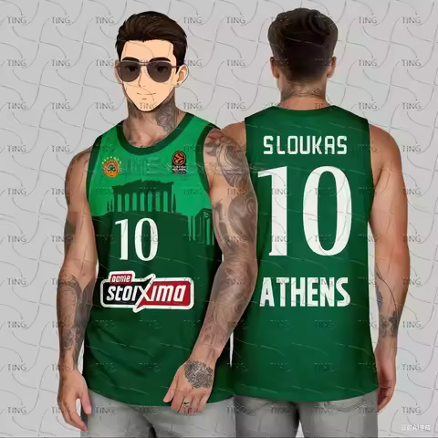 25/26 New Arrival Panathinaitkos Basketball Shirt Ventilation Kit Shirt Special Greece Men's and Spo