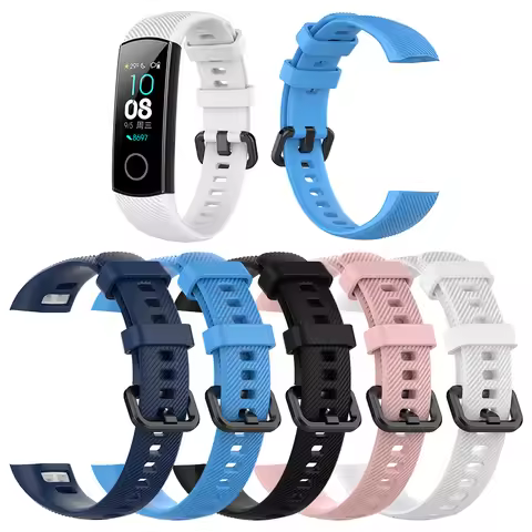 Silicone Adjustable Watchband Bracelet Strap with Buckle Simplicity Soft Comfortable to Wear for Hua