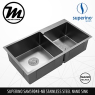 SUPERINO NANO Black SAW39048-NB SUS304 Stainless Steel Nano Kitchen Sink