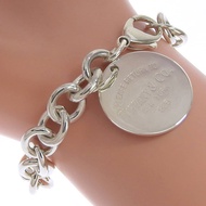 Tiffany & Co.) Return to Tiffany 手鍊，圓形吊牌，925 純銀，約 35.5 克，男女皆宜 [二手]