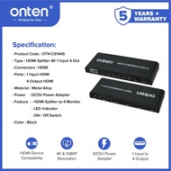 ONTEN HDMI SPLITTER 4PORT 4K OTN-CS144S -05934