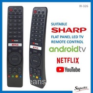 Sharp Replacement For Sharp Flat Panel Android TV Remote Control YouTube Netflix (IR-326) /Android T