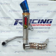HONDA DS4 DAENG SAI4 BLUE TIP 51 MM INLET UNIVERSAL EXHAUST FOR WAVE 125/KRISS/DASH/EX5/LAGENDA