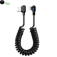 PTS  6A Spring Data Cable, PVC Elbow USB C To Type C Fast Charging Cable,  Telescoping Spring Fast C