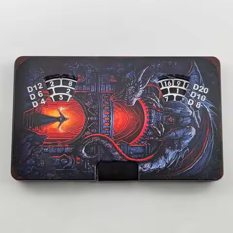 7-In-1 DND Metal Card Roulette Dice Fingertip Gyro Dice D&D Board Game Dungeons Dragon TRPG Polyhedr
