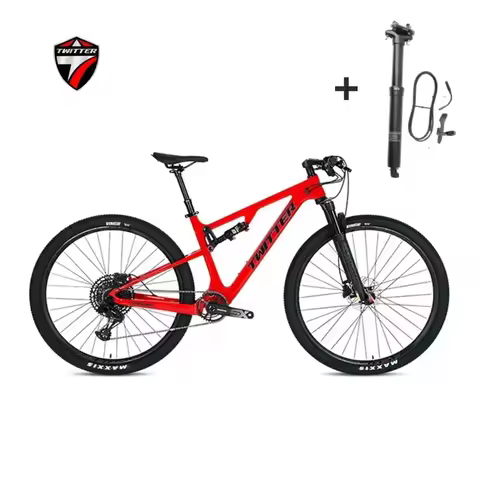 TWITTER OVERLORD M6100-12S Hydraulic Disc Brake AM Full Shock Soft Tail Carbon Fiber Mountain Bike M