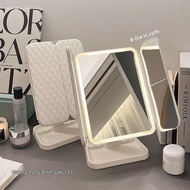 3 Modes Rechargeable LED Desk Mirror Vanity Mirror With Lights Makeup Mirror Touch Control Adjustabl