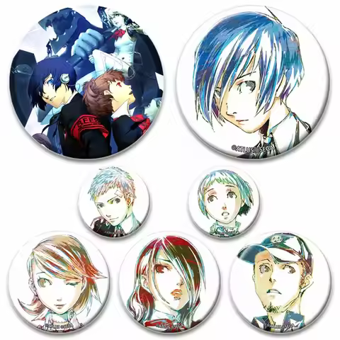 Persona 3 Game Brooches P3 Shin Takeba Megami Yuuki Tensei Makoto Yukari Cosplay Badge Round Tinplat