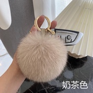 Imported Fox Fur Ball Bag Ornaments Cute Female Plush Fuzzy Ball Pendant Car Keychain Ornaments pend