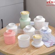 VALENTINE1 Round Butter Box, Sealed Keep Fresh Butter Bell Crock, Simple Large Capacity with Lid Cer