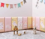 兒童防撞卡通軟墊(可愛兔仔款)20*50cm-牆圍床圍軟包貼防撞牆貼自粘靠背定制背景牆榻榻米房床頭軟包(U2492)