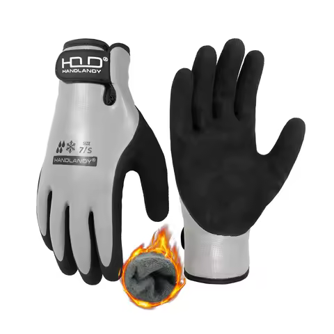 HANDLANDY Thermal Winter Gloves，Winter Work Gloves，Waterproof Work Gloves,Anti-slip grip work gloves