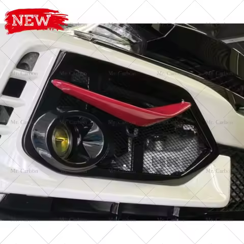 JS-STYLE FOG COVER FOR CIVIC HATCHBACK FK8 TYPE R CARBON GLASS FIBER FRONT BUMPER FOG LAMP CAP CANAR
