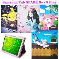 For Samsung Tab SPARK 8+ 8 Plus 10.1" MXS Android 12 Tablet PC 10.1inches Universal Case Fashion Painted Cute Cartoon Pattern Flip Stand Cover Leather Full Protective Casing