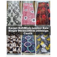 Karpet Softmink Saiz Single Bed Boleh Buat Alas Tilam Saiz (180CM x 90CM)