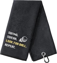 Funny Golf Towel Embroidered Golf Towels for Golf Bags with Clip Golf Gift for Men or Women Husband Boyfriend Dad, for Golf Fan, Golf Accessories for Men