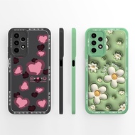For Samsung Galaxy M23 F23 Cases Pink Lovely Heart Butterfly Couple Square Antifouling Shockproof Si