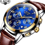 LIGE Mens Watches LIGE Top Brand Luxury Men's Waterproof Sports Quartz Watch