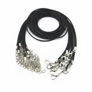Glory Qin 10pcs Black Leather Necklace Cord Chain 1.5mm 2" Extension Chain
