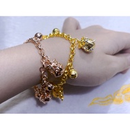 Bell Bracelet Gold Bag Pendant Length 7 Inches