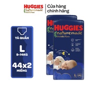 Combo 2 Tã quần Huggies Naturemade ban đêm M58/L44/XL38/XXL26