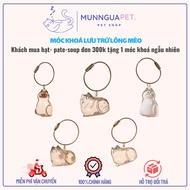 Cat fur storage keychain,Cute cat shaped creative keychain