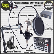 Baru! COD Paket Microphone BM8000 Full Set Plus Soundcard F8 Woopower