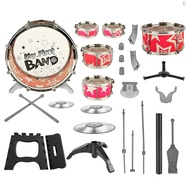 6-Piece Kids Drum Set Drum Kit Jazz Drum Set with Folding Step Stool Cymbal Pedal Drumsticks Percuss