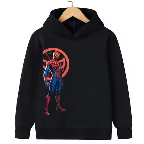 Marvel's Best-selling Spider Man Children's Autumn and Winter Hoodie, Outdoor Warm and Comfortable S